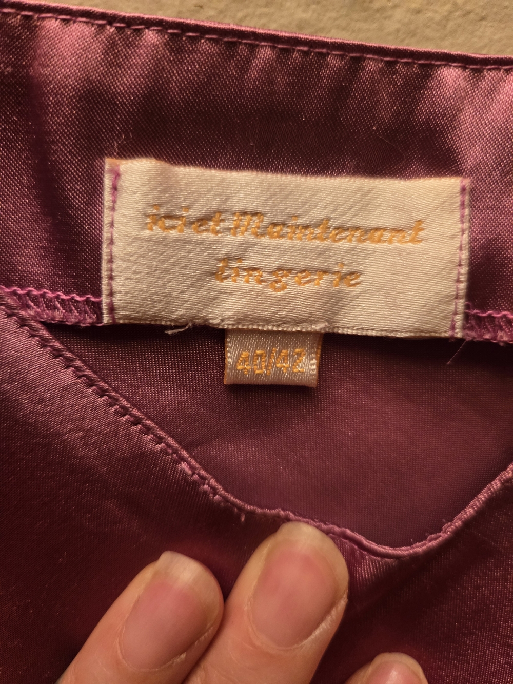 Vintage Satin Slip Dress Purple Mauve Bias Cut Nightgown Y2K - Picture 4 of 8